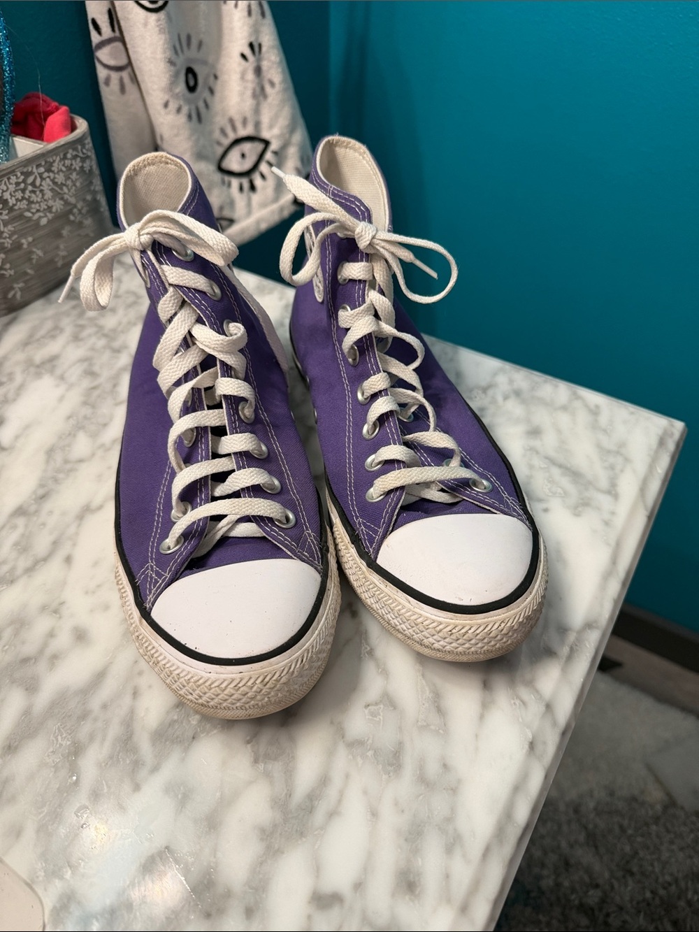 Converse Purple High-Top Sneakers with White Accents